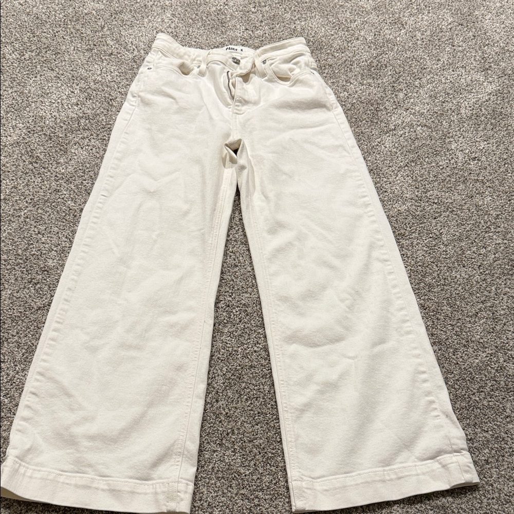 PAIGE Cream Ankle Jeans